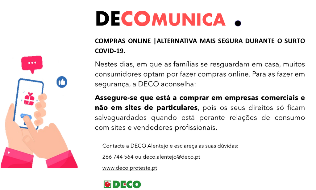 DECO Comunica - Compras Online Alternativa Mais Segura Durante o Covid19