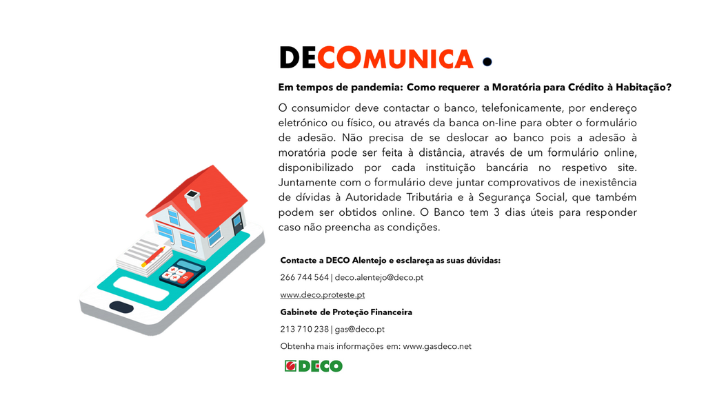 DECO Comunica - Como requerer a moratória para crédito à habitação ?