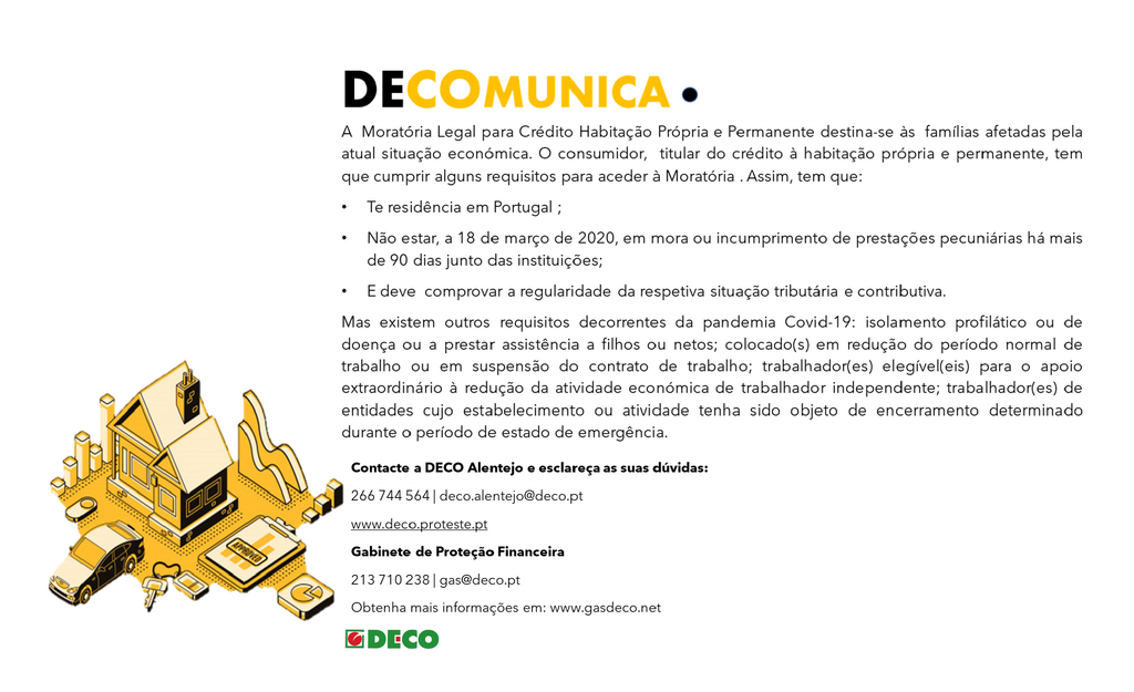 DECO Comunica - Moratória dos créditos: a quem se destina ?