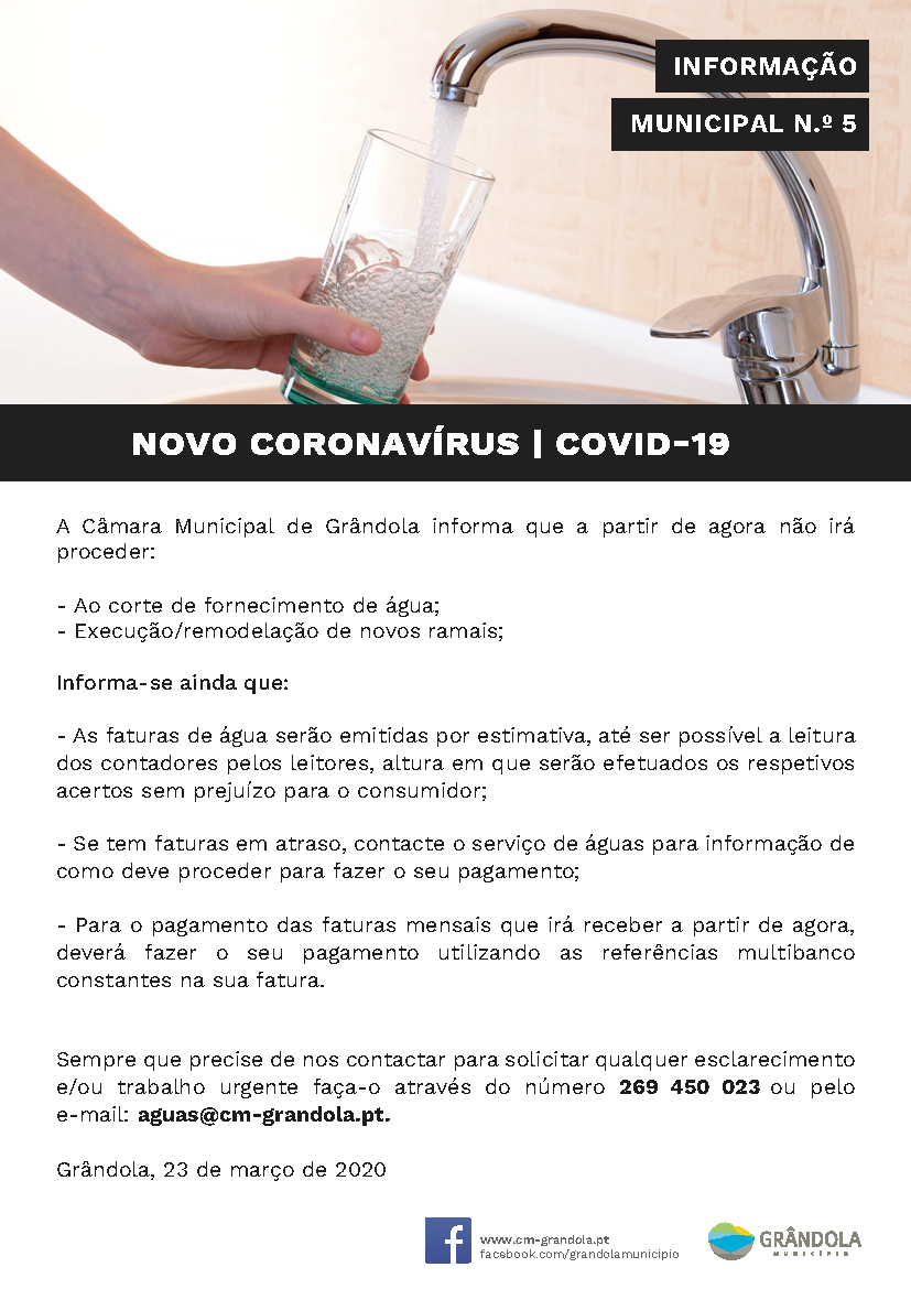 COVID 19 - Informação à População n.º 5 - 24 de março 2020