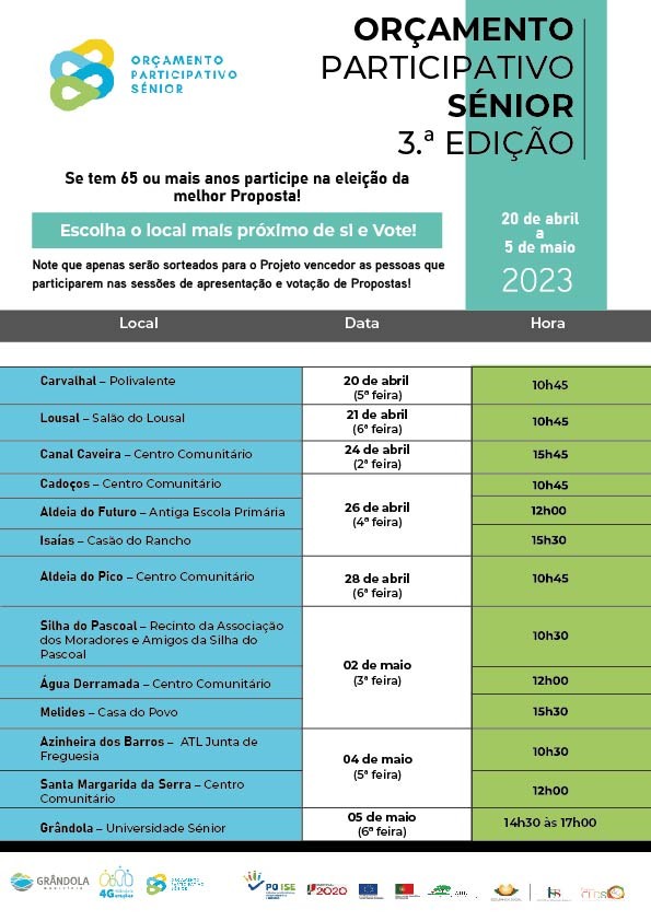 3.ª edição | ORÇAMENTO PARTICIPATIVO SÉNIOR