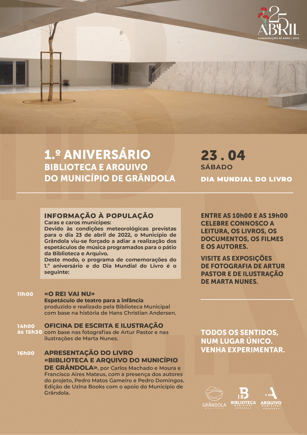 1.º aniversário da Biblioteca e Arquivo do Município de Grândola 