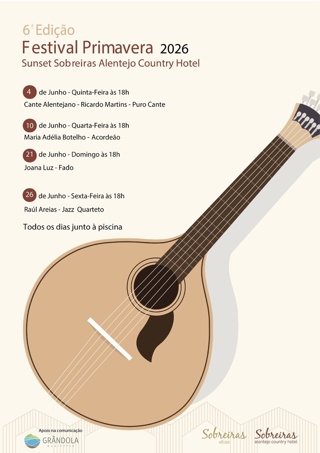 MÚSICA | 6.º Festival Primavera - Sunset Sobreiras Alentejo Country Hotel