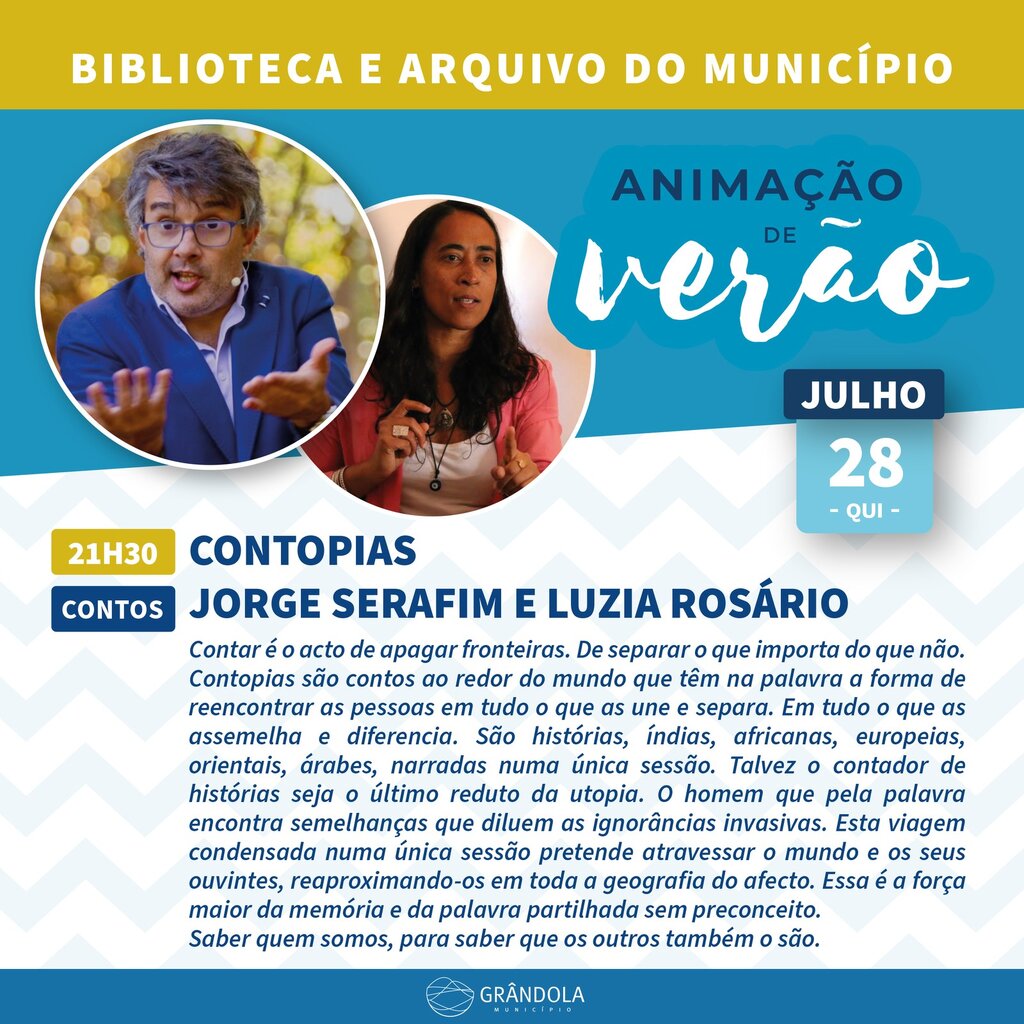 VERÃO | Animação de Verão - CONTOPIAS » Biblioteca e Arquivo do Município de Grândola 