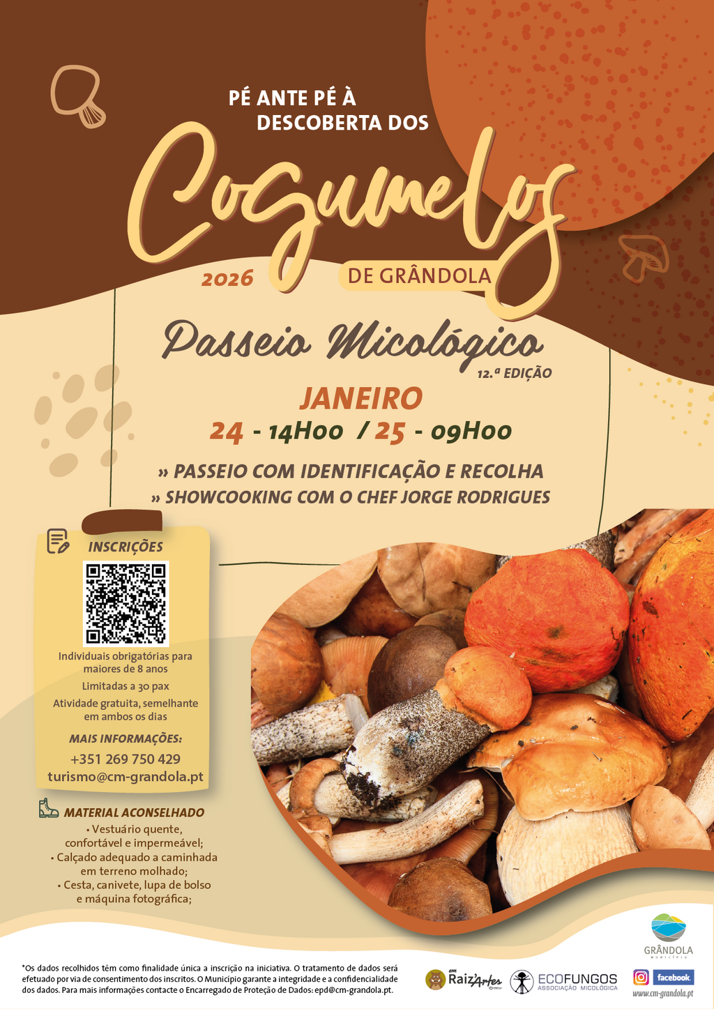 TURISMO | 12.º Passeio Micológico “Pé ante pé, à descoberta dos cogumelos de Grândola”