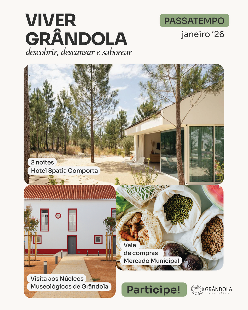 PASSATEMPO | VIVER GRÂNDOLA » Descobrir, descansar e saborear