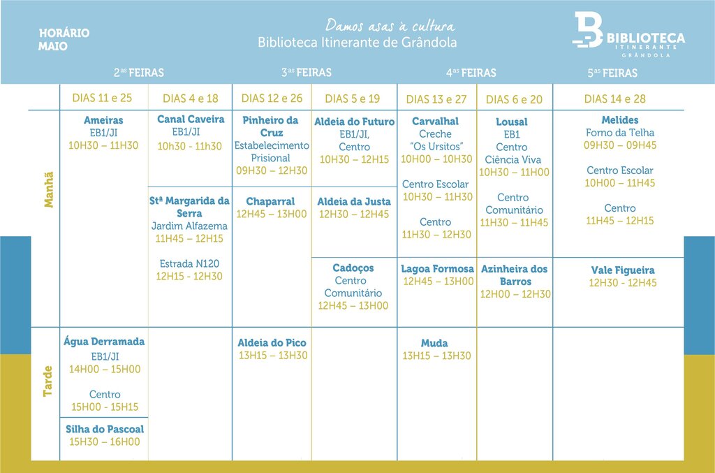 CULTURA | Biblioteca Itinerante - MAIO 2026