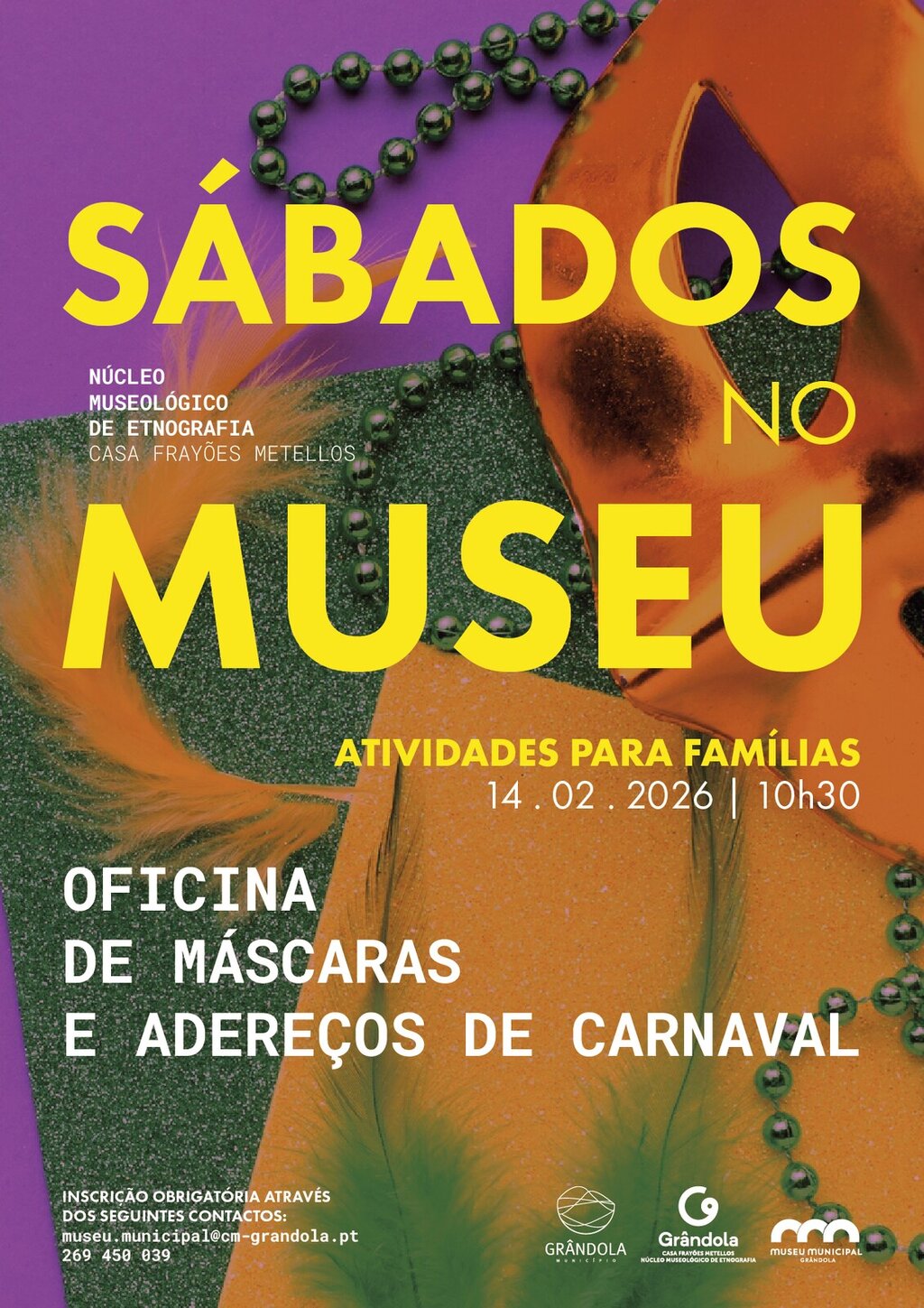 SÁBADOS NO MUSEU | Atividades para famílias - Oficina de máscaras e adereços de carnaval