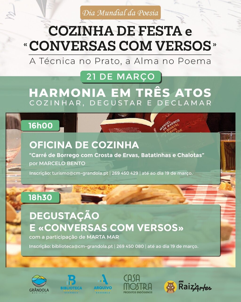 CULTURA | GASTRONOMIA | SABERES E SABORES | Dia Mundial da Poesia «Cozinha de festa e Conversa co...