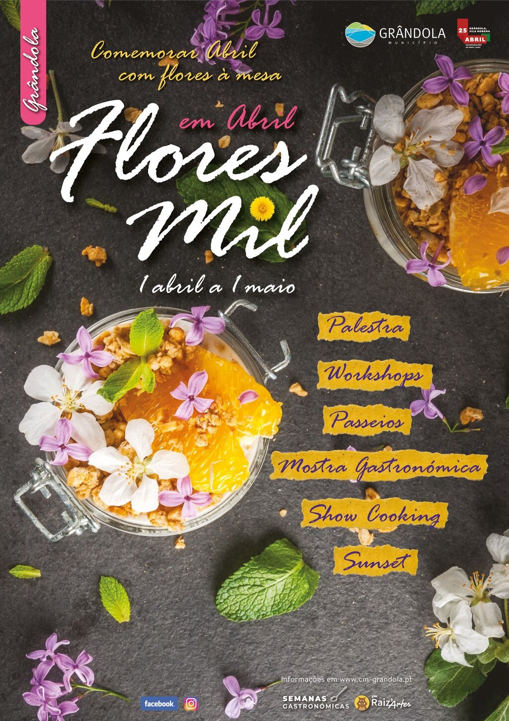 “Em Abril Flores Mil” - Grândola celebra abril com flores à mesa