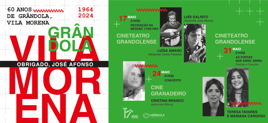 Grândola celebra 60 Anos de Grândola, Vila Morena com programa «Obrigado, José Afonso»