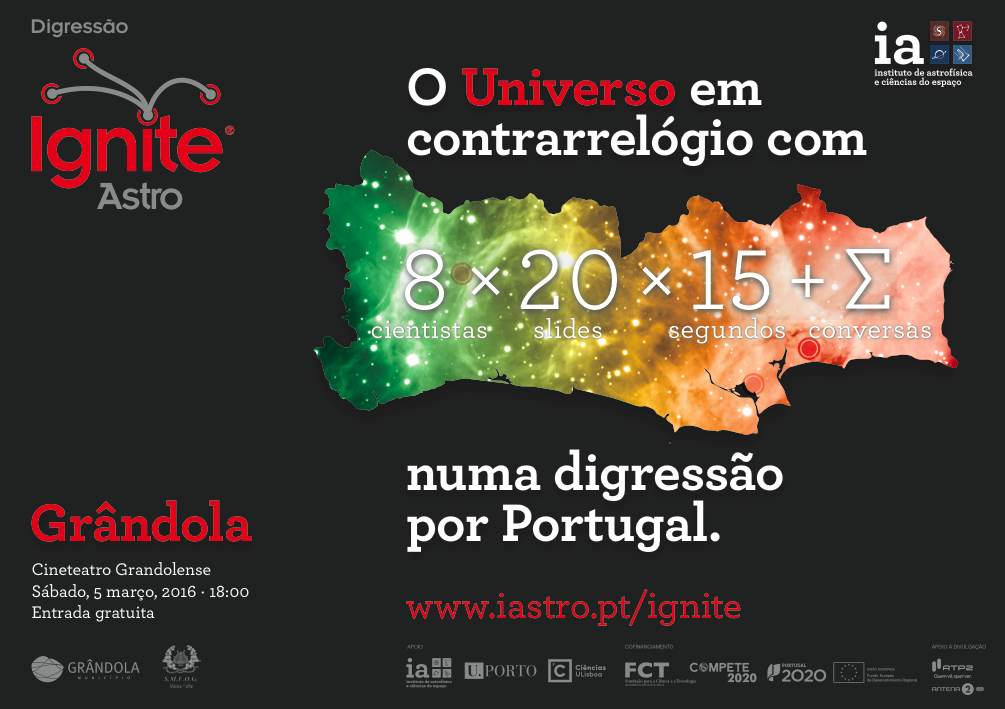 Ignite Astro em Grândola - Oito cientistas apresentam “O Universo em Contrarrelógio”