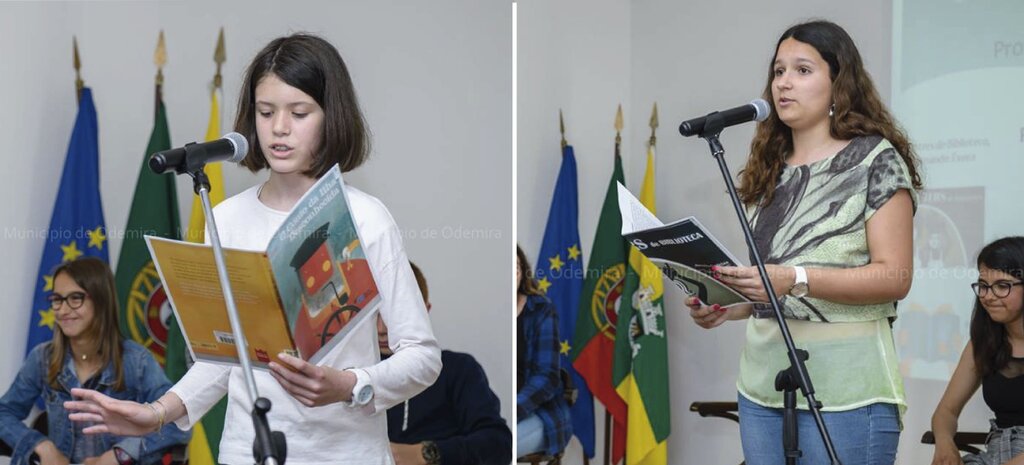 Carolina Batista e Inês Pereira, alunas de Grândola na Final do Concurso Nacional de Leitura