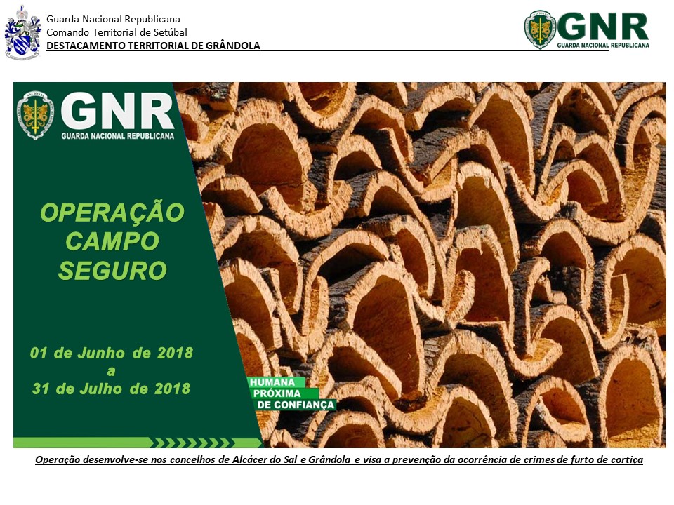 GNR lança "Operação Campo Seguro" visando a prevenção da ocorrência de crimes de furto de cortiça.