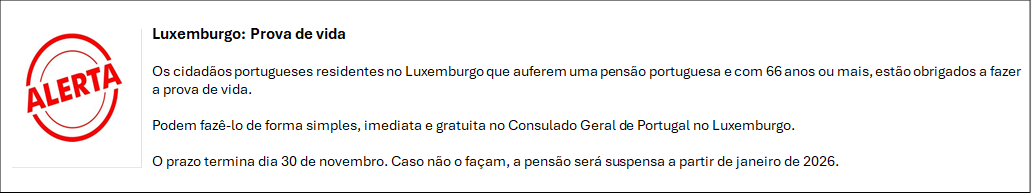 luxembrugo - prova de vida